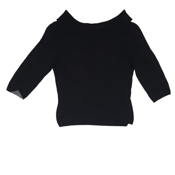 Rafaella Cotton Sweater Womens Size M Petite Round Neck Top Black - Picture 2 of 10